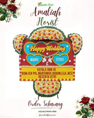 Karangan Papan Bunga Pernikahan di Pekalangan
